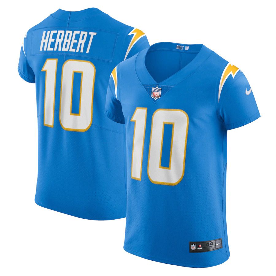 Men Los Angeles Chargers #10 Justin Herbert Nike Powder Blue Vapor Elite Player NFL Jersey->los angeles chargers->NFL Jersey